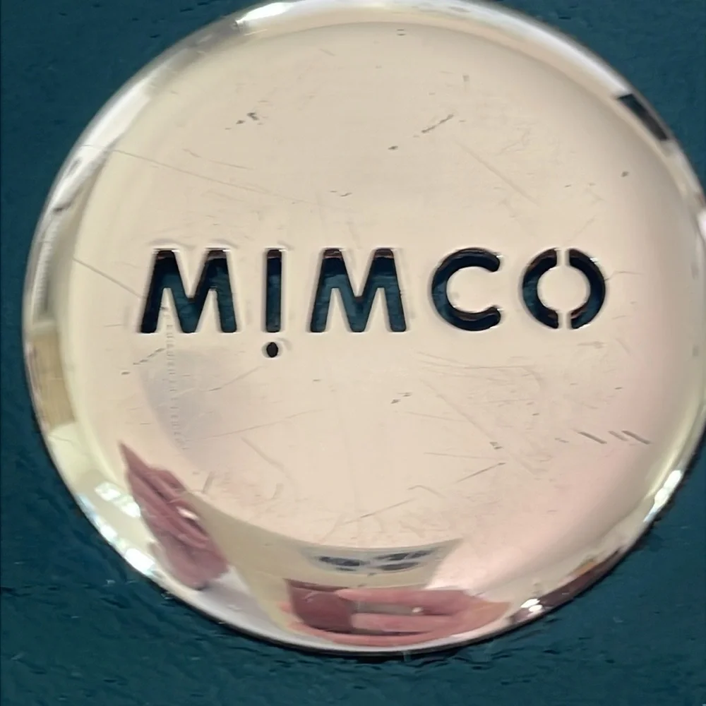 Mimco Australia Lovely Medium Pouch in Black Rosegold, Leather Outer, 8